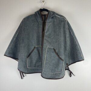 Hei Hei Anthropologie Women's Poncho Cape Hoodie Size S/M Oversized Reversible